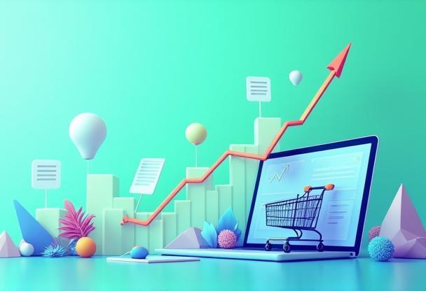 Case study visual representing increased E-commerce website traffic