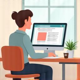 Illustration of a person writing on a blog or website