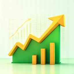 Visual representing positive outcomes and achievements, like trophies or charts